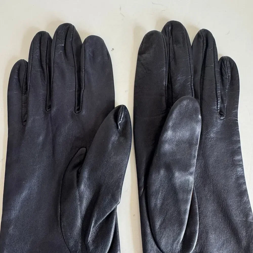 Nordstrom Leather Gloves Dark Navy Blue | Size: 7.5 Women's